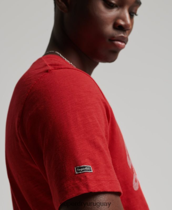 uy Superdry hombres camiseta vintage de tienda de merchandising rojo DT2N8Z4976 ropa