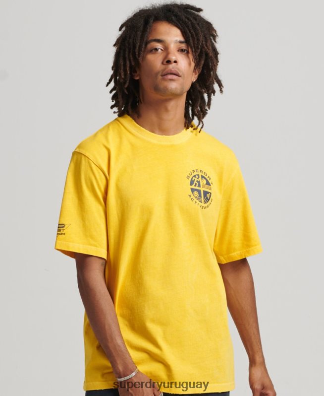 uy Superdry hombres camiseta vintage del club atlético amarillo DT2N8Z4888 ropa