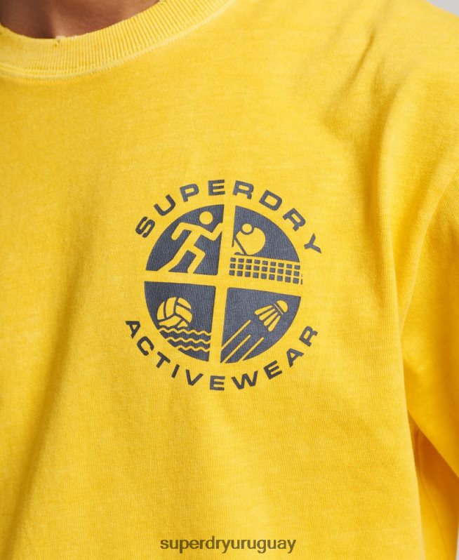 uy Superdry hombres camiseta vintage del club atlético amarillo DT2N8Z4888 ropa
