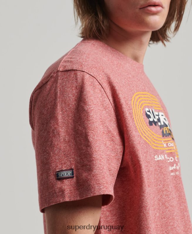 uy Superdry hombres camiseta vintage del club atlético de algodón orgánico rojo DT2N8Z67 ropa