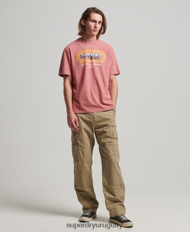 uy Superdry hombres camiseta vintage del club atlético de algodón orgánico rojo DT2N8Z67 ropa