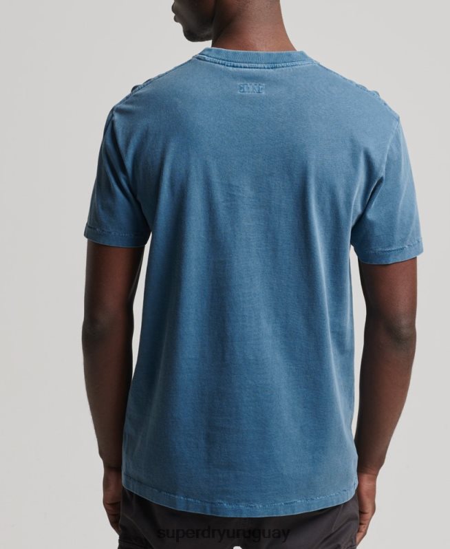 uy Superdry hombres camiseta vintage workwear de algodón orgánico con bolsillo azul DT2N8Z4956 ropa