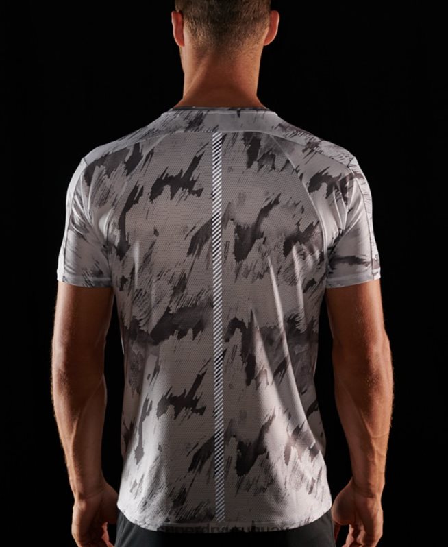 uy Superdry hombres correr camiseta de manga corta gris DT2N8Z5394 ropa