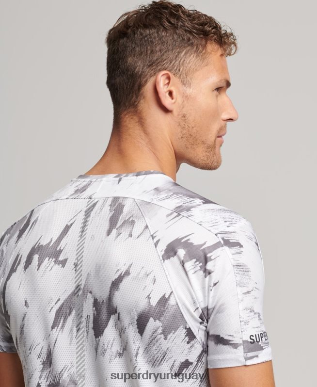 uy Superdry hombres correr camiseta de manga corta gris DT2N8Z5394 ropa