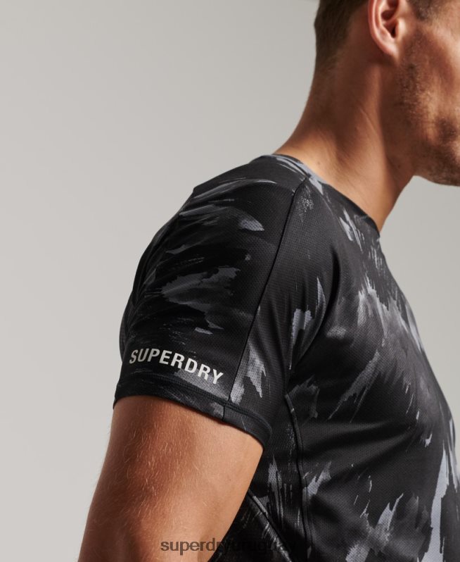 uy Superdry hombres correr camiseta de manga corta gris oscuro DT2N8Z5393 ropa
