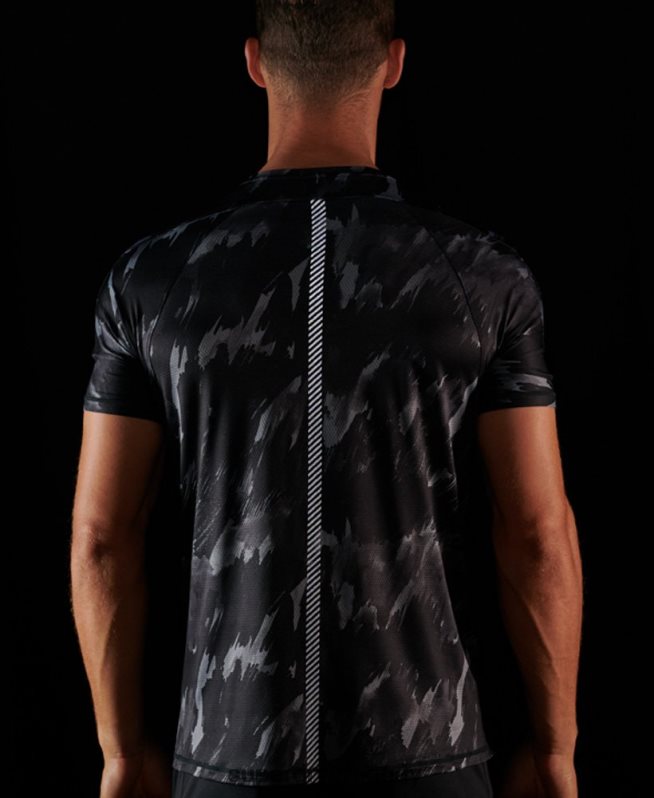 uy Superdry hombres correr camiseta de manga corta gris oscuro DT2N8Z5393 ropa