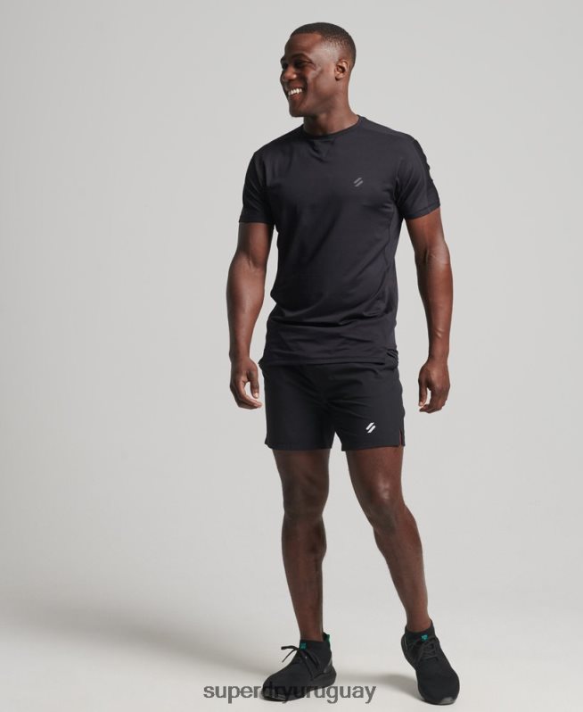 uy Superdry hombres correr camiseta de manga corta negro DT2N8Z5403 ropa