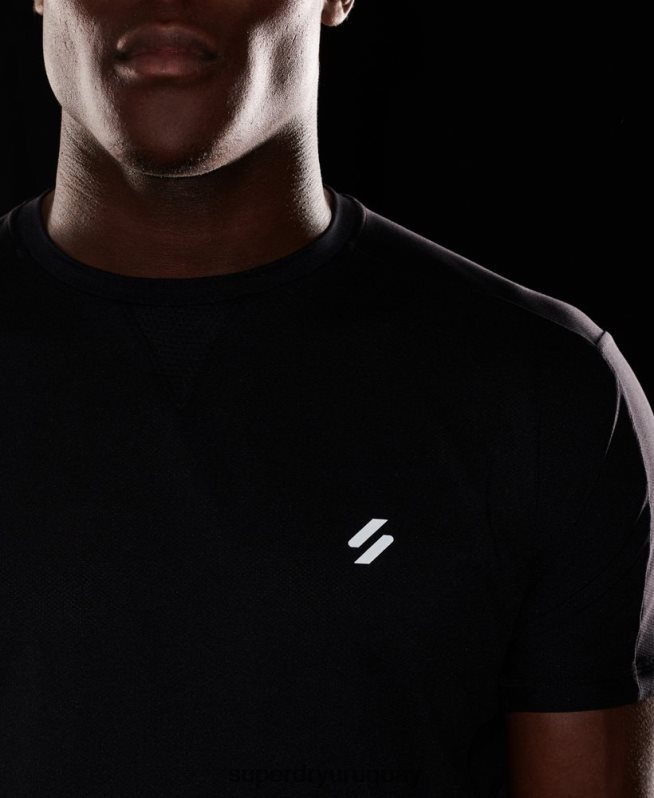uy Superdry hombres correr camiseta de manga corta negro DT2N8Z5403 ropa