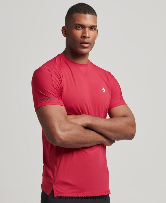 uy Superdry hombres correr camiseta de manga corta rojo DT2N8Z5395 ropa