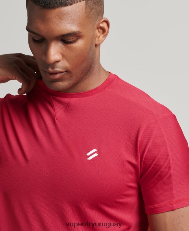 uy Superdry hombres correr camiseta de manga corta rojo DT2N8Z5395 ropa