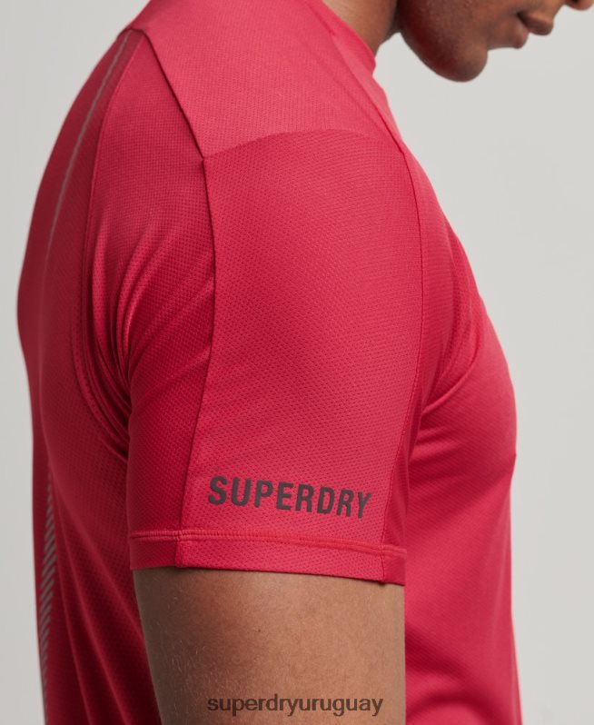 uy Superdry hombres correr camiseta de manga corta rojo DT2N8Z5395 ropa