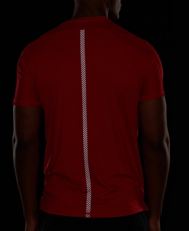 uy Superdry hombres correr camiseta de manga corta rojo DT2N8Z5395 ropa