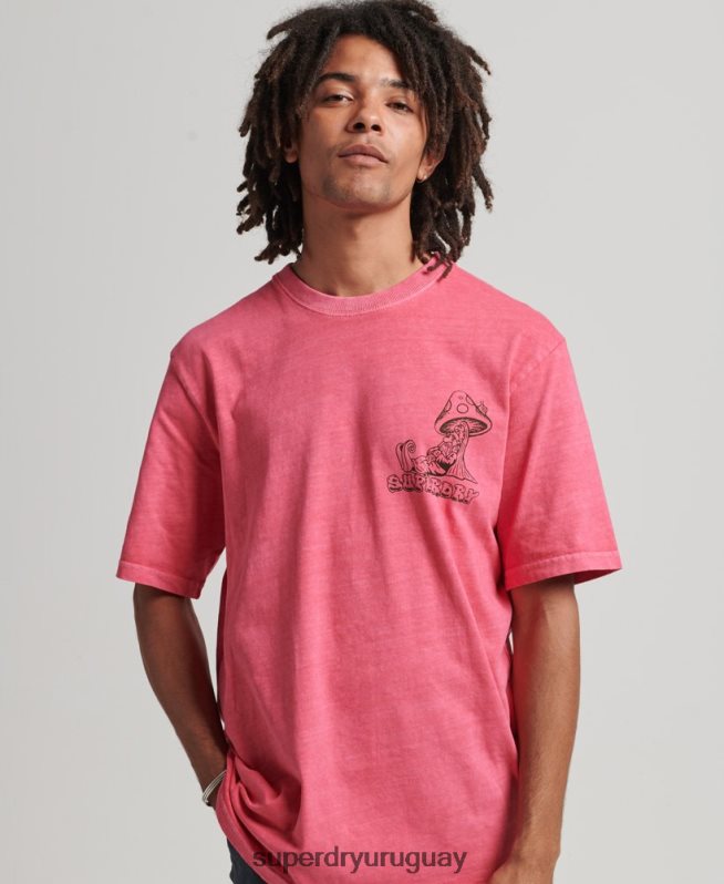uy Superdry hombres en el bosque camiseta gráfica rosa DT2N8Z4793 ropa