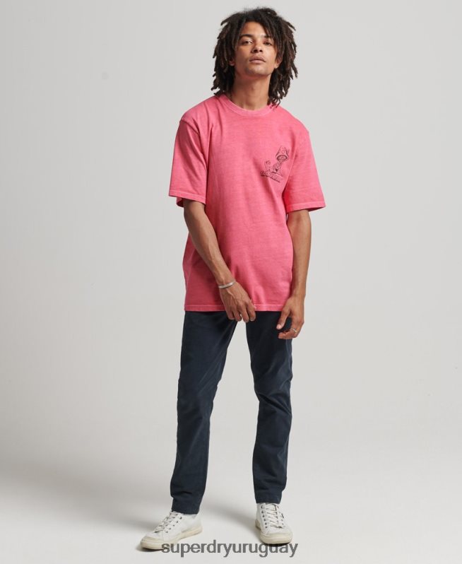uy Superdry hombres en el bosque camiseta gráfica rosa DT2N8Z4793 ropa