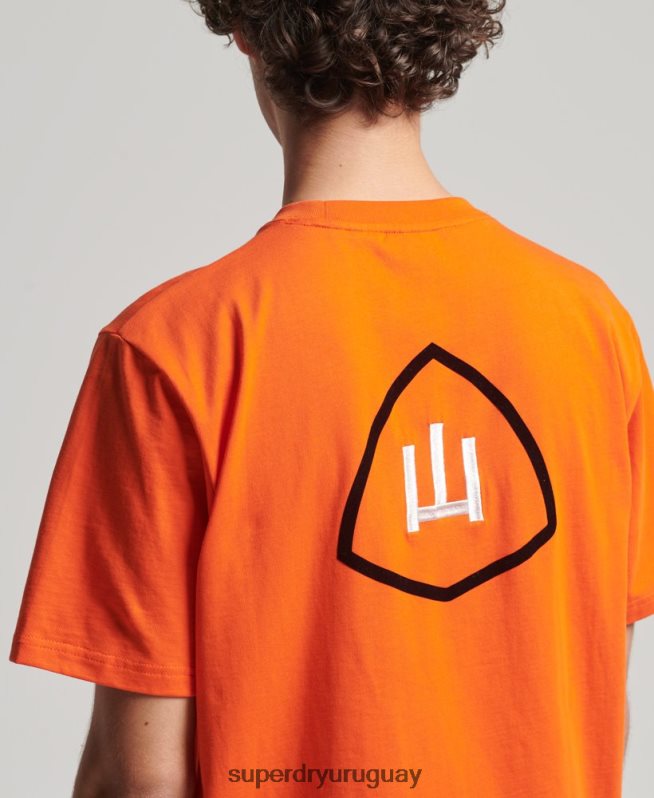 uy Superdry hombres escudo de yama camiseta gráfica naranja DT2N8Z4974 ropa