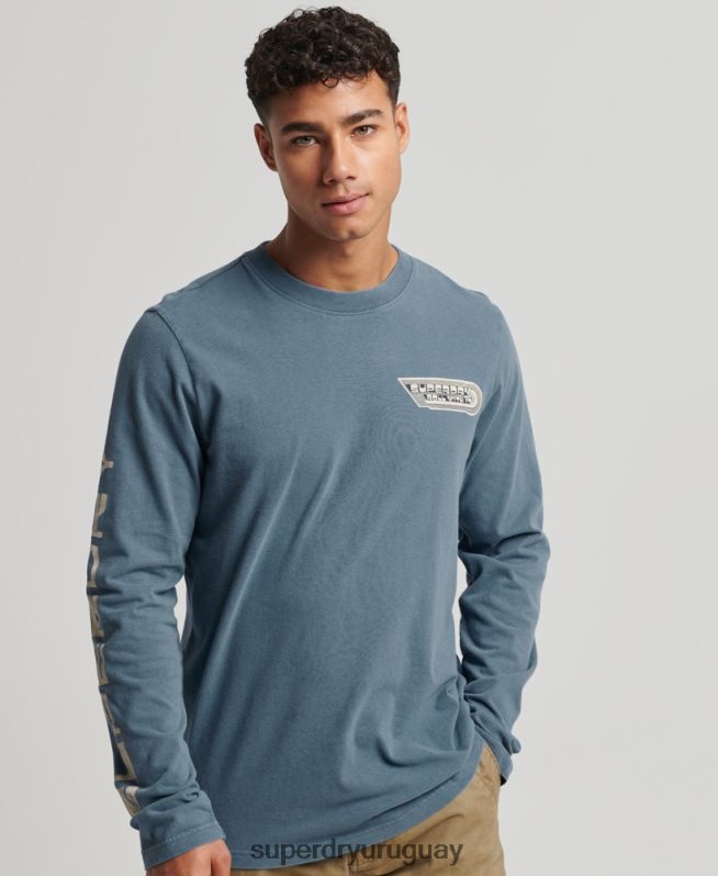 uy Superdry hombres parte superior de moldeadores y fabricantes azul DT2N8Z1545 ropa