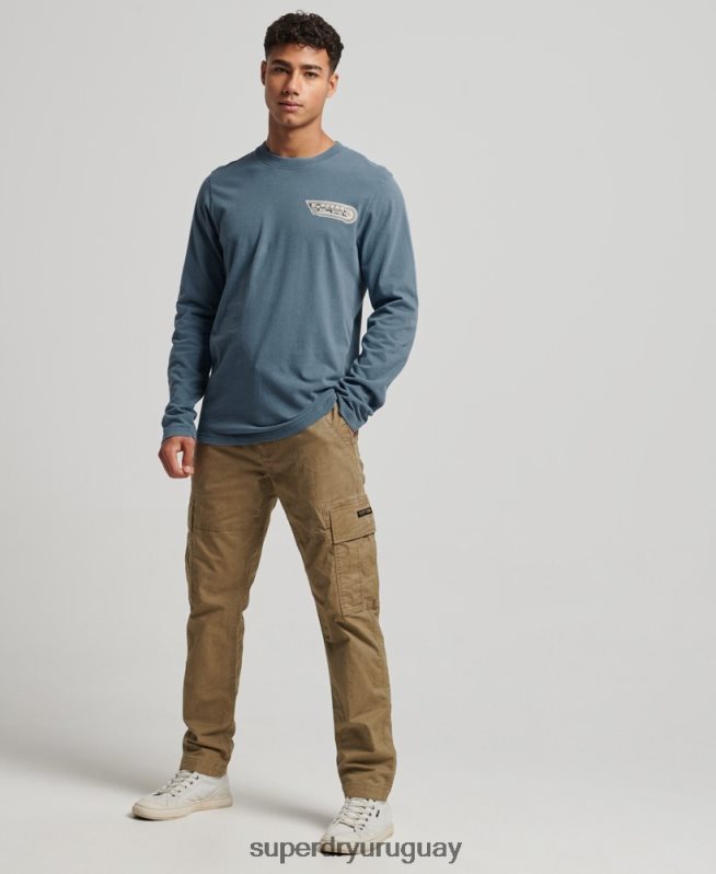 uy Superdry hombres parte superior de moldeadores y fabricantes azul DT2N8Z1545 ropa