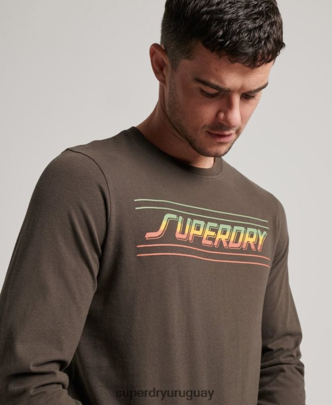 uy Superdry hombres parte superior de moldeadores y fabricantes gris oscuro DT2N8Z1536 ropa