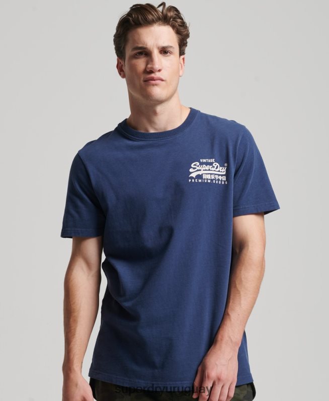 uy Superdry hombres playera Heritage con logo vintage Armada DT2N8Z4896 ropa