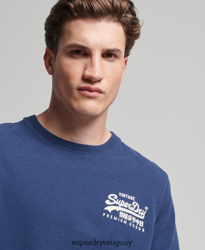 uy Superdry hombres playera Heritage con logo vintage Armada DT2N8Z4896 ropa