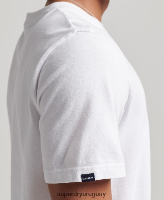uy Superdry hombres playera Heritage con logo vintage blanco DT2N8Z4968 ropa