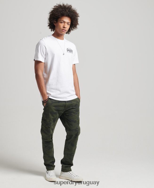 uy Superdry hombres playera Heritage con logo vintage blanco DT2N8Z4968 ropa
