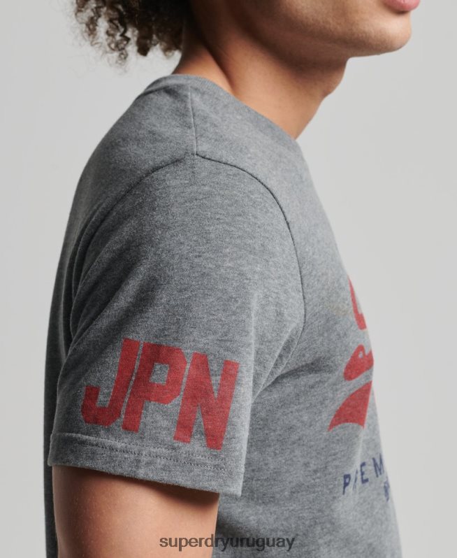 uy Superdry hombres playera clásica con logo gráfico gris DT2N8Z4828 ropa