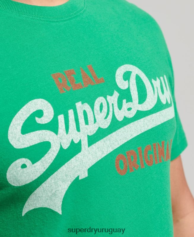 uy Superdry hombres playera con gaseosa y logo vintage verde DT2N8Z4797 ropa