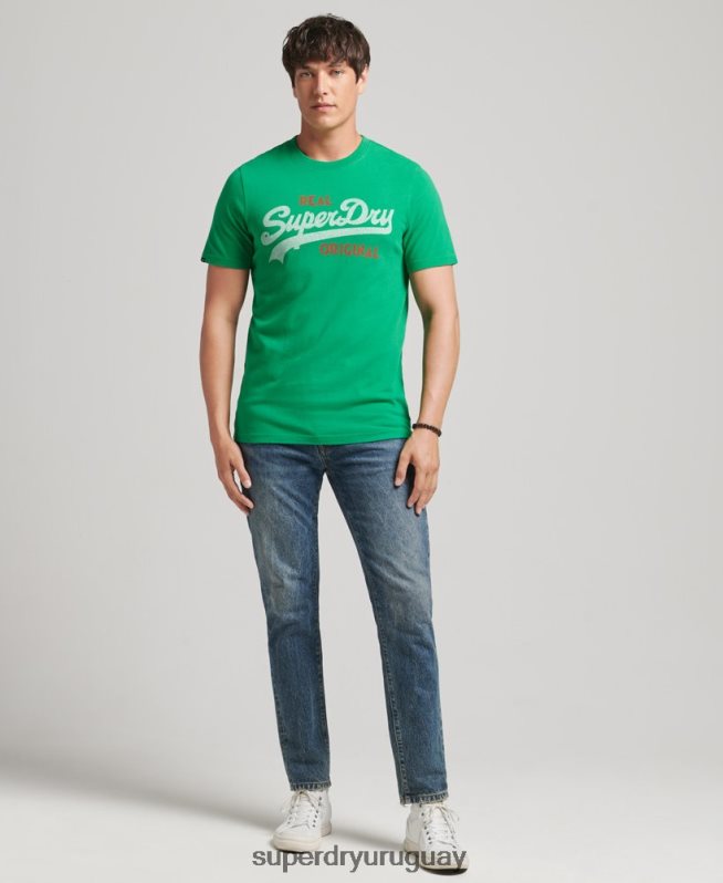 uy Superdry hombres playera con gaseosa y logo vintage verde DT2N8Z4797 ropa