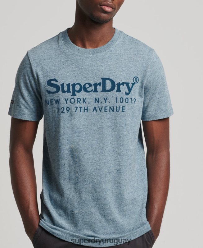 uy Superdry hombres playera con logo a tono azul DT2N8Z4893 ropa