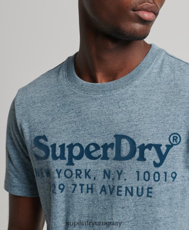 uy Superdry hombres playera con logo a tono azul DT2N8Z4893 ropa