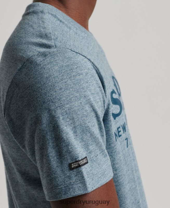 uy Superdry hombres playera con logo a tono azul DT2N8Z4893 ropa