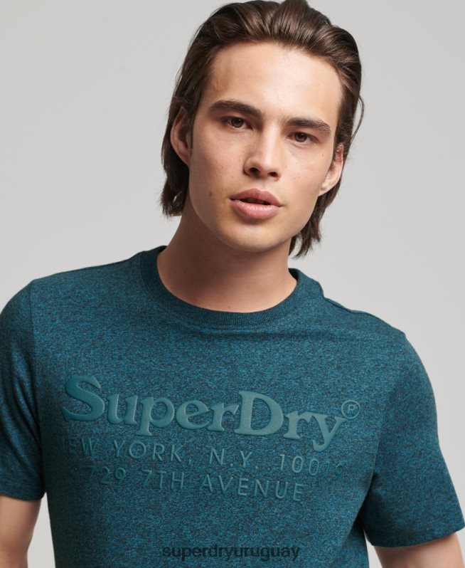 uy Superdry hombres playera con logo a tono azul DT2N8Z4943 ropa