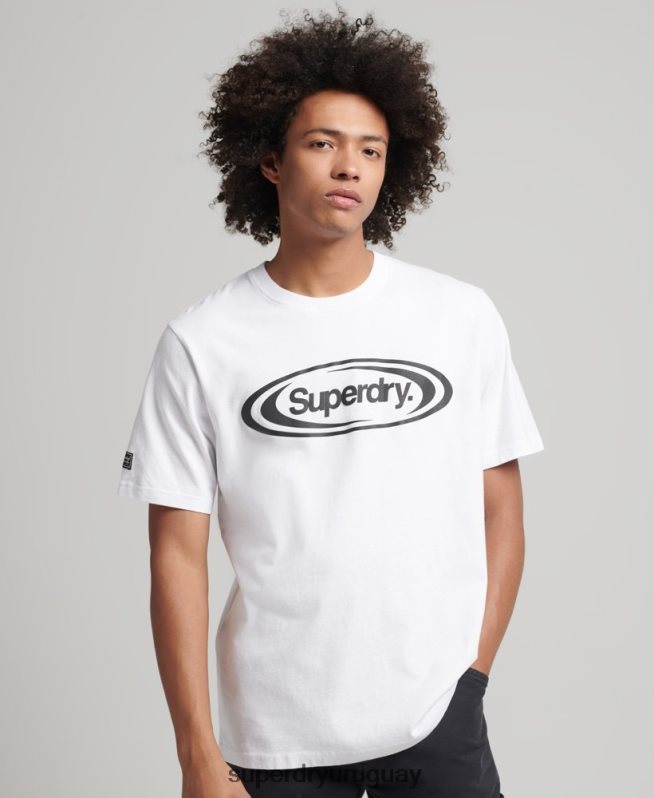 uy Superdry hombres playera con logo de Game On 90s blanco DT2N8Z4813 ropa