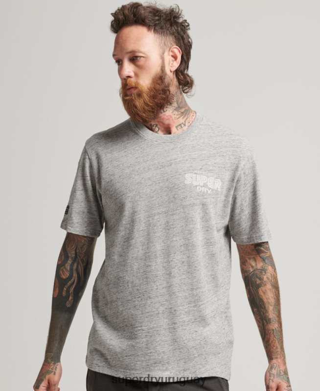 uy Superdry hombres playera con logo de Game On 90s gris DT2N8Z4831 ropa