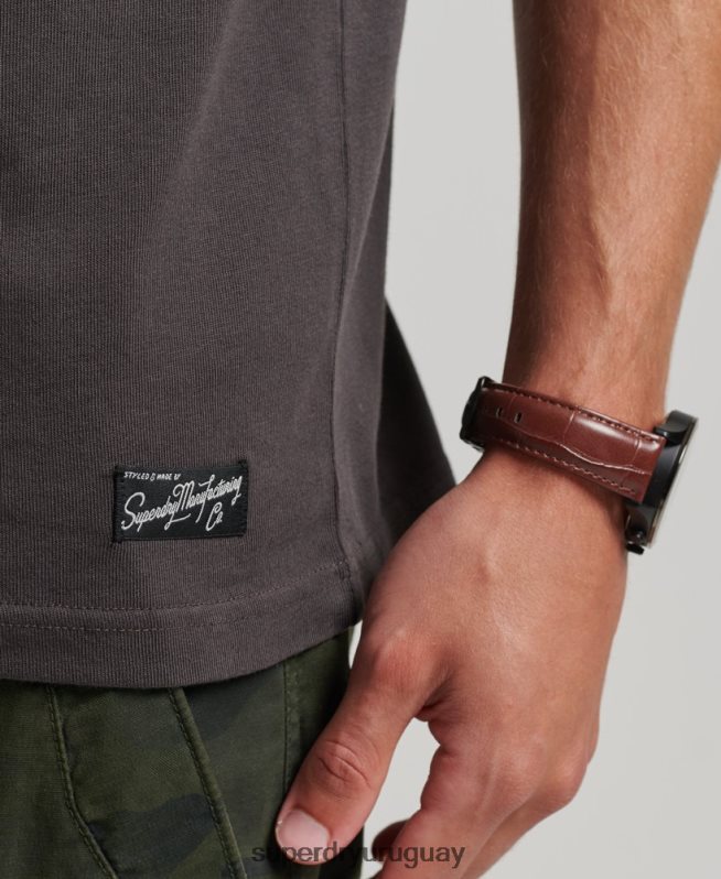 uy Superdry hombres playera con logo de guión del centro de los 80 marrón DT2N8Z4794 ropa