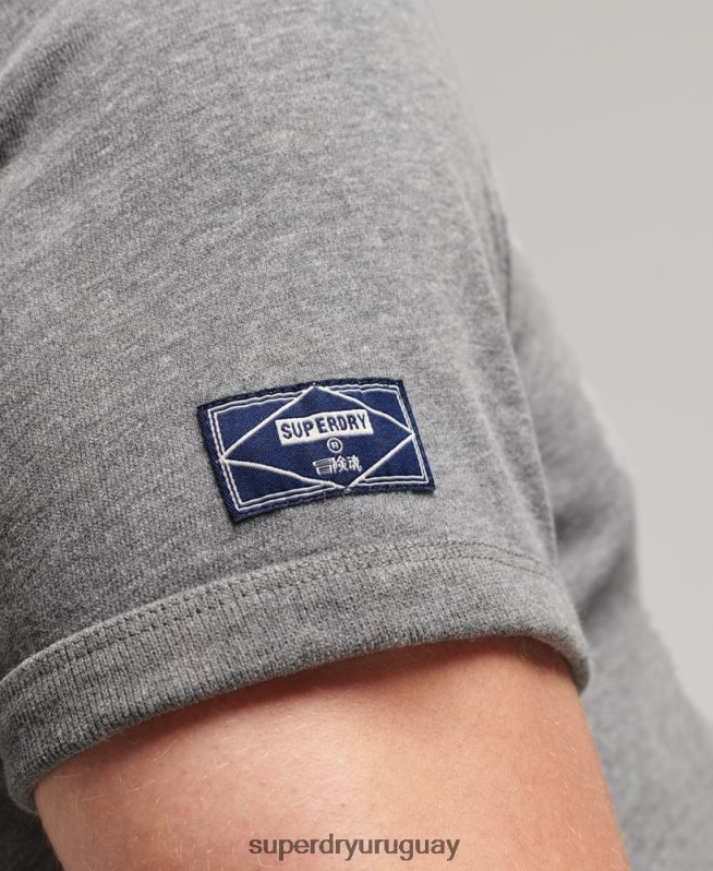uy Superdry hombres playera con logo estampado gris DT2N8Z4912 ropa
