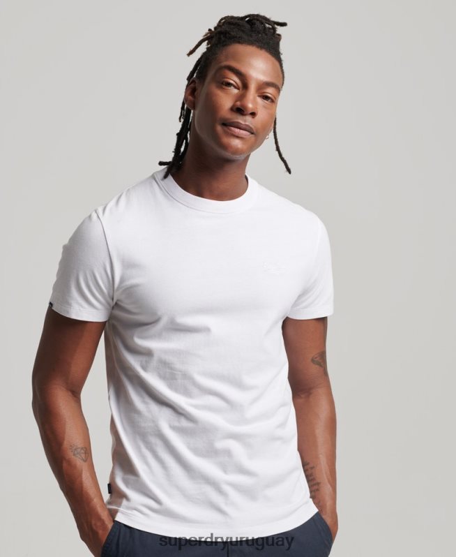 uy Superdry hombres playera de algodón orgánico con logo esencial blanco DT2N8Z1 ropa