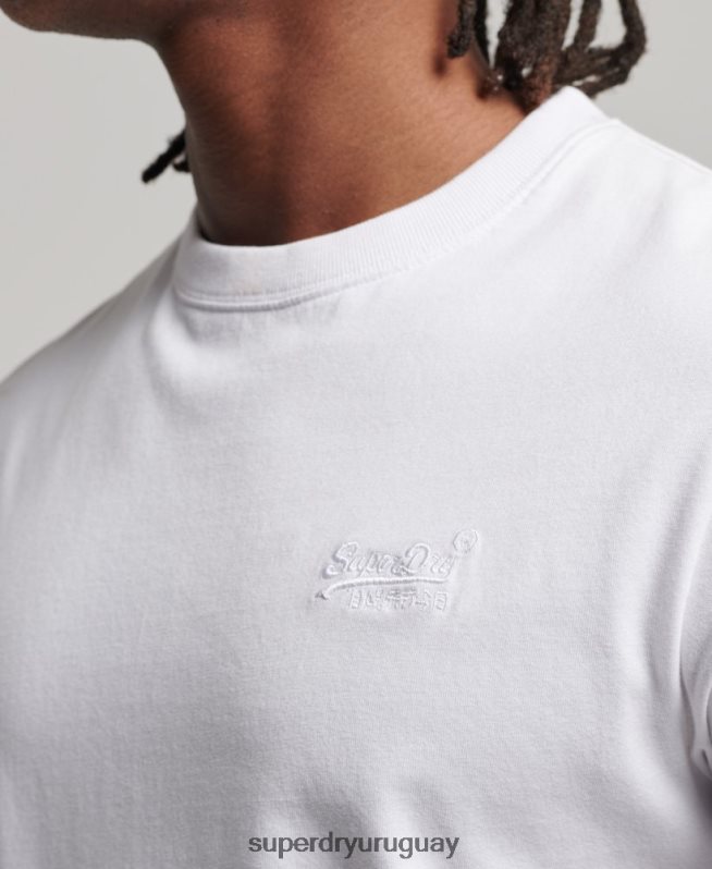 uy Superdry hombres playera de algodón orgánico con logo esencial blanco DT2N8Z1 ropa