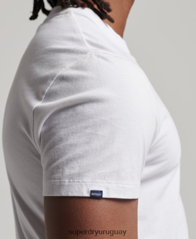 uy Superdry hombres playera de algodón orgánico con logo esencial blanco DT2N8Z1 ropa