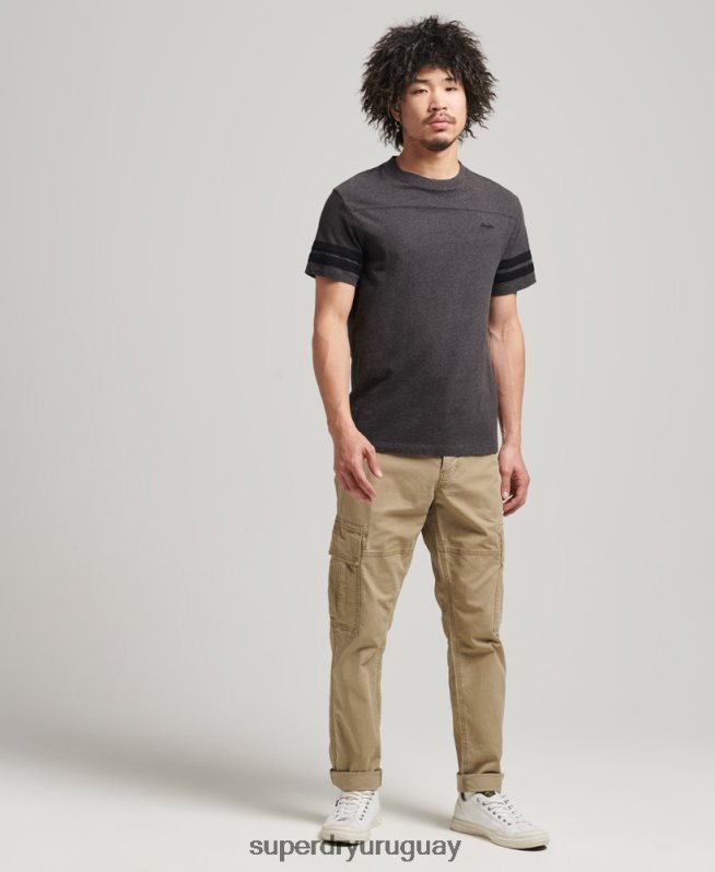 uy Superdry hombres playera de algodón orgánico con logo esencial gris oscuro DT2N8Z4887 ropa