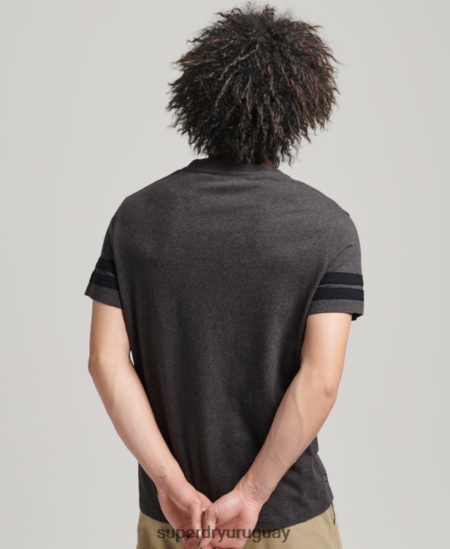 uy Superdry hombres playera de algodón orgánico con logo esencial gris oscuro DT2N8Z4887 ropa