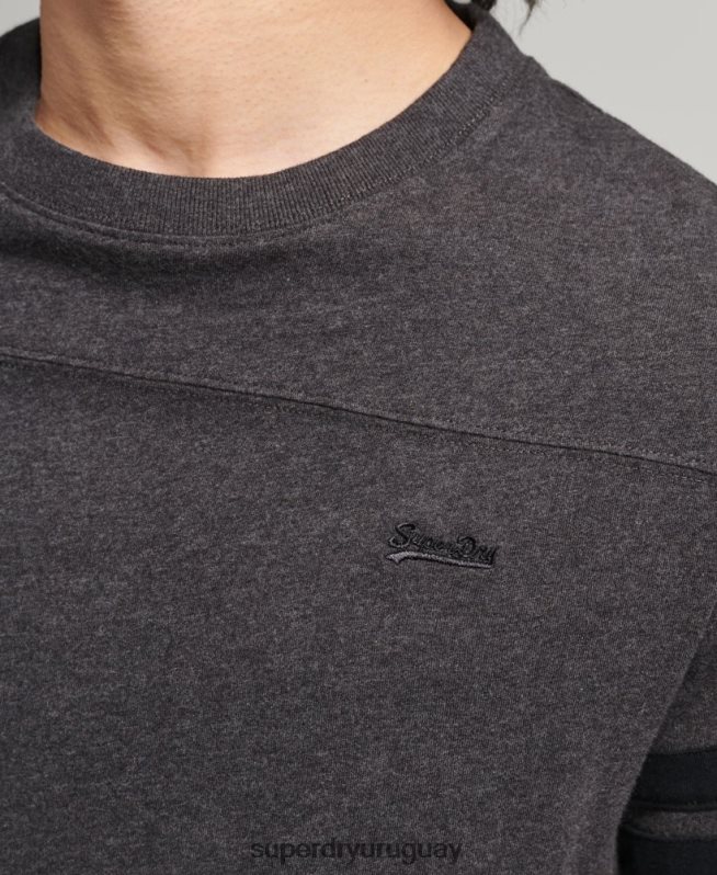 uy Superdry hombres playera de algodón orgánico con logo esencial gris oscuro DT2N8Z4887 ropa