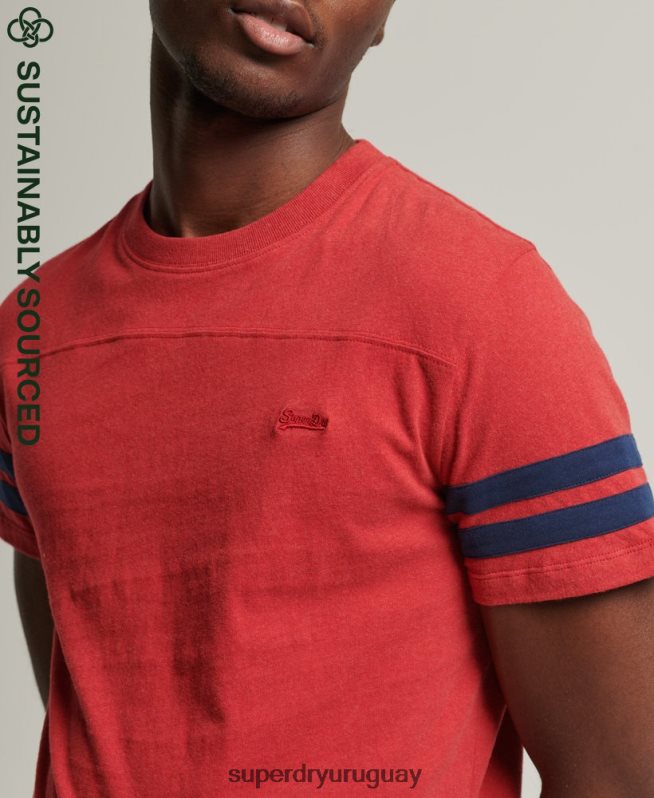 uy Superdry hombres playera de algodón orgánico con logo esencial rojo DT2N8Z4844 ropa