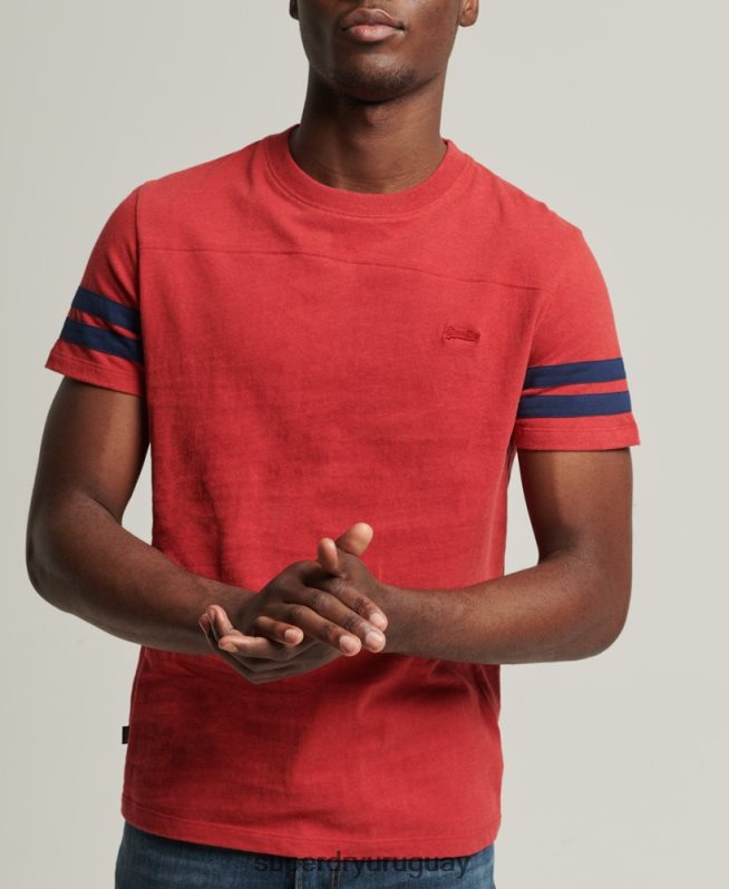 uy Superdry hombres playera de algodón orgánico con logo esencial rojo DT2N8Z4844 ropa