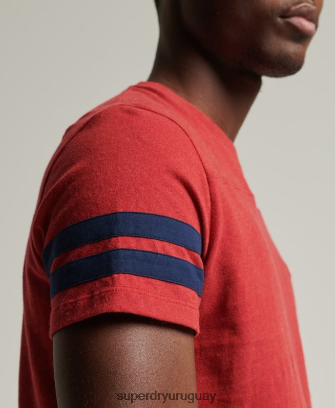 uy Superdry hombres playera de algodón orgánico con logo esencial rojo DT2N8Z4844 ropa
