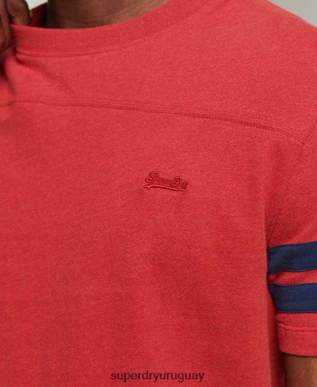uy Superdry hombres playera de algodón orgánico con logo esencial rojo DT2N8Z4844 ropa