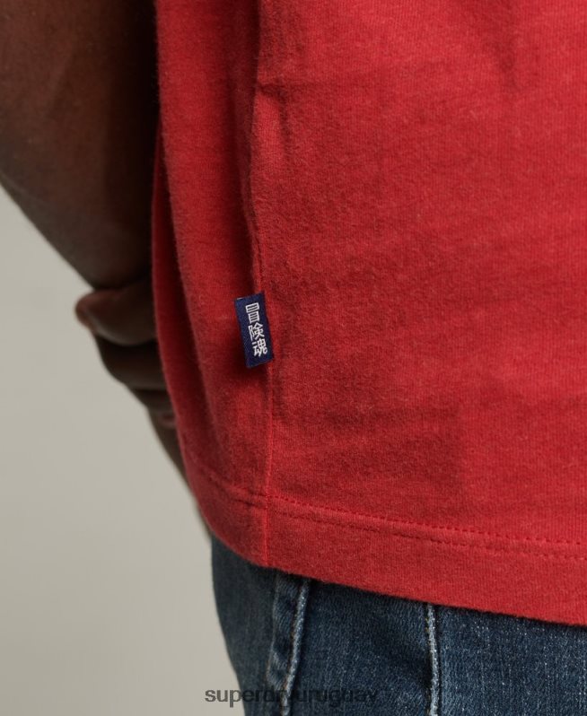 uy Superdry hombres playera de algodón orgánico con logo esencial rojo DT2N8Z4844 ropa