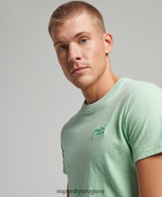 uy Superdry hombres playera de algodón orgánico con logo esencial verde DT2N8Z4 ropa