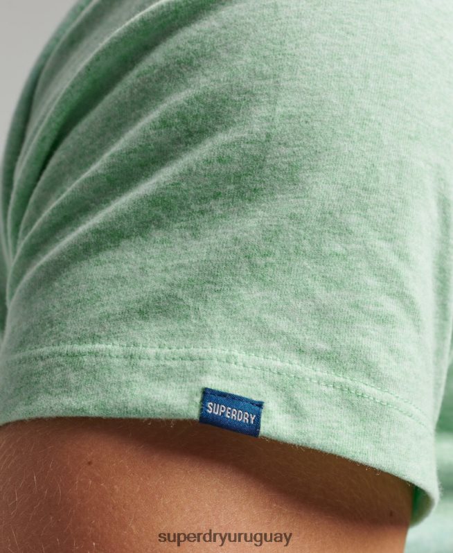 uy Superdry hombres playera de algodón orgánico con logo esencial verde DT2N8Z4 ropa